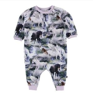 Molo Kids Molo Francine Bodysuit in Lilac Mythical Creatures print size 62